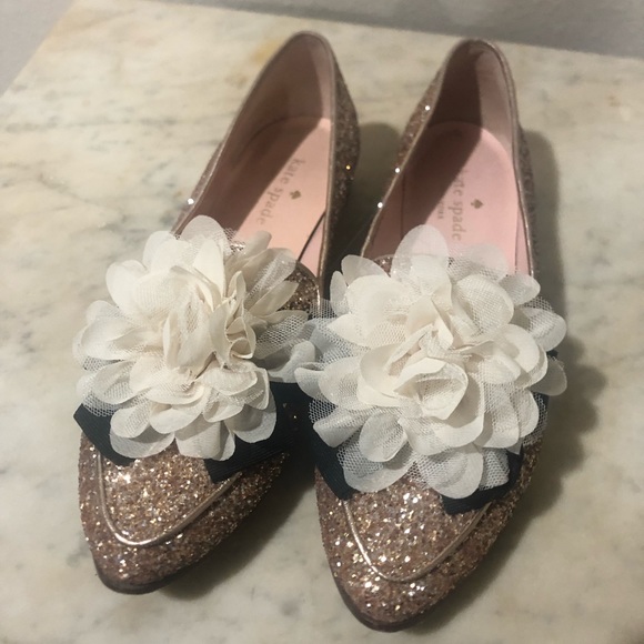 Kate Spade Glitter ✨ rose gold flats - Picture 3 of 3